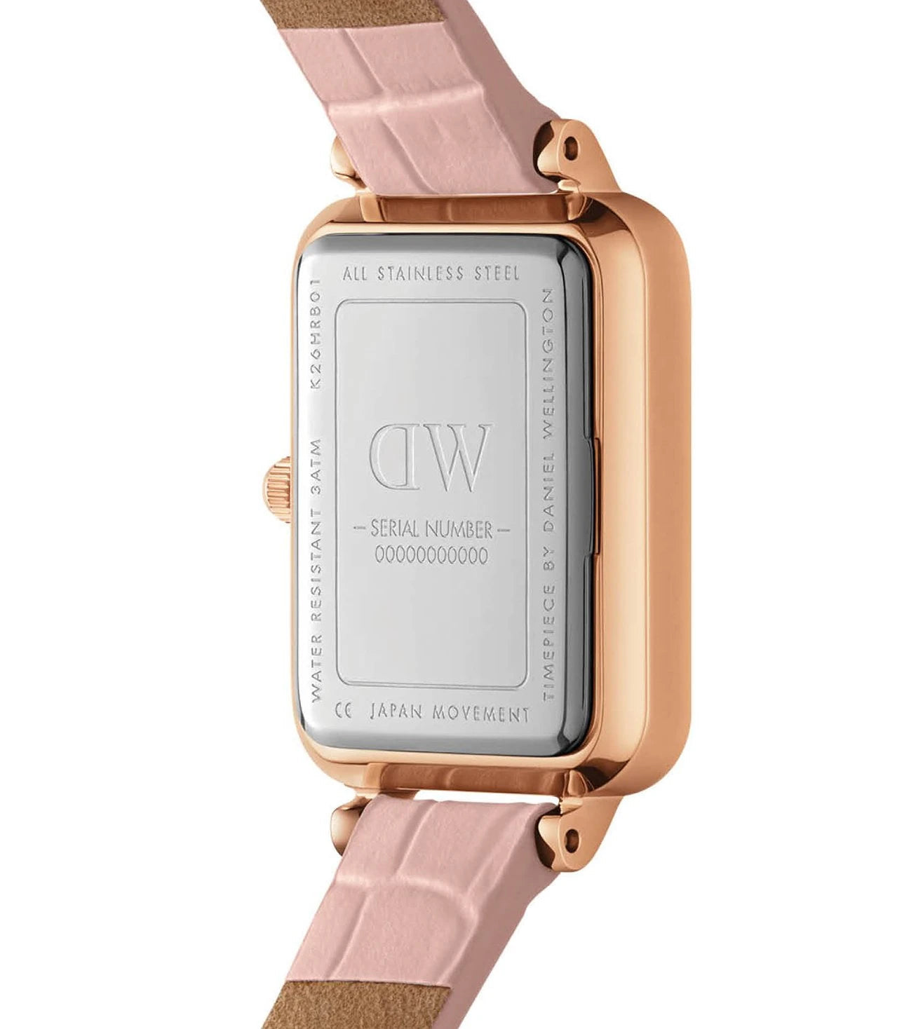  Shop Authentic Daniel Wellington Quadro Pressed Mother of Pearl Pink Dial Pink Leather Strap Watch For Women - DW00100508 - Luxxuri