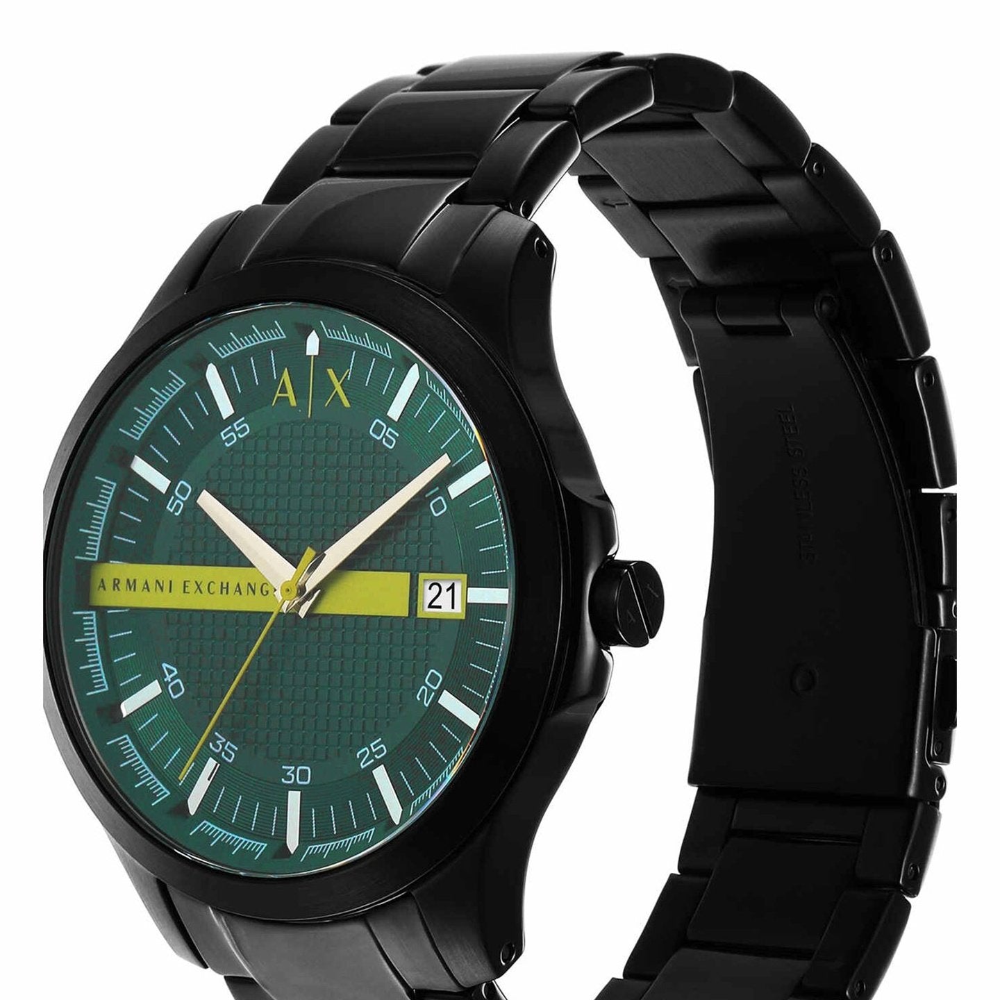  Shop Authentic Armani Exchange Hampton Black Dial Black Steel Strap Watch For Men - AX2407 - Luxxuri