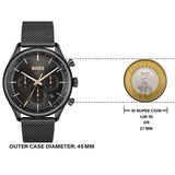  Shop Authentic Hugo Boss Gregor Chronograph Black Dial Black Mesh Bracelet Watch For Men - 1514065 - Luxxuri