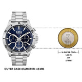  Shop Authentic Hugo Boss Troper Chronograph Blue Dial Silver Steel Strap Watch For Men - 1514069 - Luxxuri