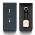  Shop Authentic Daniel Wellington Quadro White Dial Black Leather Strap Watch For Women - DW00100450 - Luxxuri