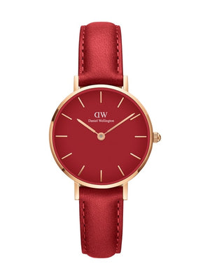  Shop Authentic Daniel Wellington Petite Red Dial Red Leather Strap Watch For Women - DW00100405 - Luxxuri