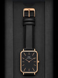  Shop Authentic Daniel Wellington Quadro Black Dial Black Leather Strap Watch For Women  - DW00100449 - Luxxuri