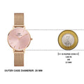  Shop Authentic Daniel Wellington Petite Melrose Pink Dial Rose Gold Mesh Strap Watch For Women - DW00100368 - Luxxuri