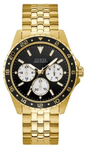  Shop Authentic Guess Odyssey Multifunction Black Dial Gold Steel Strap Watch For Men - W1107G4 - Luxxuri