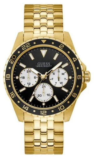  Shop Authentic Guess Odyssey Multifunction Black Dial Gold Steel Strap Watch For Men - W1107G4 - Luxxuri
