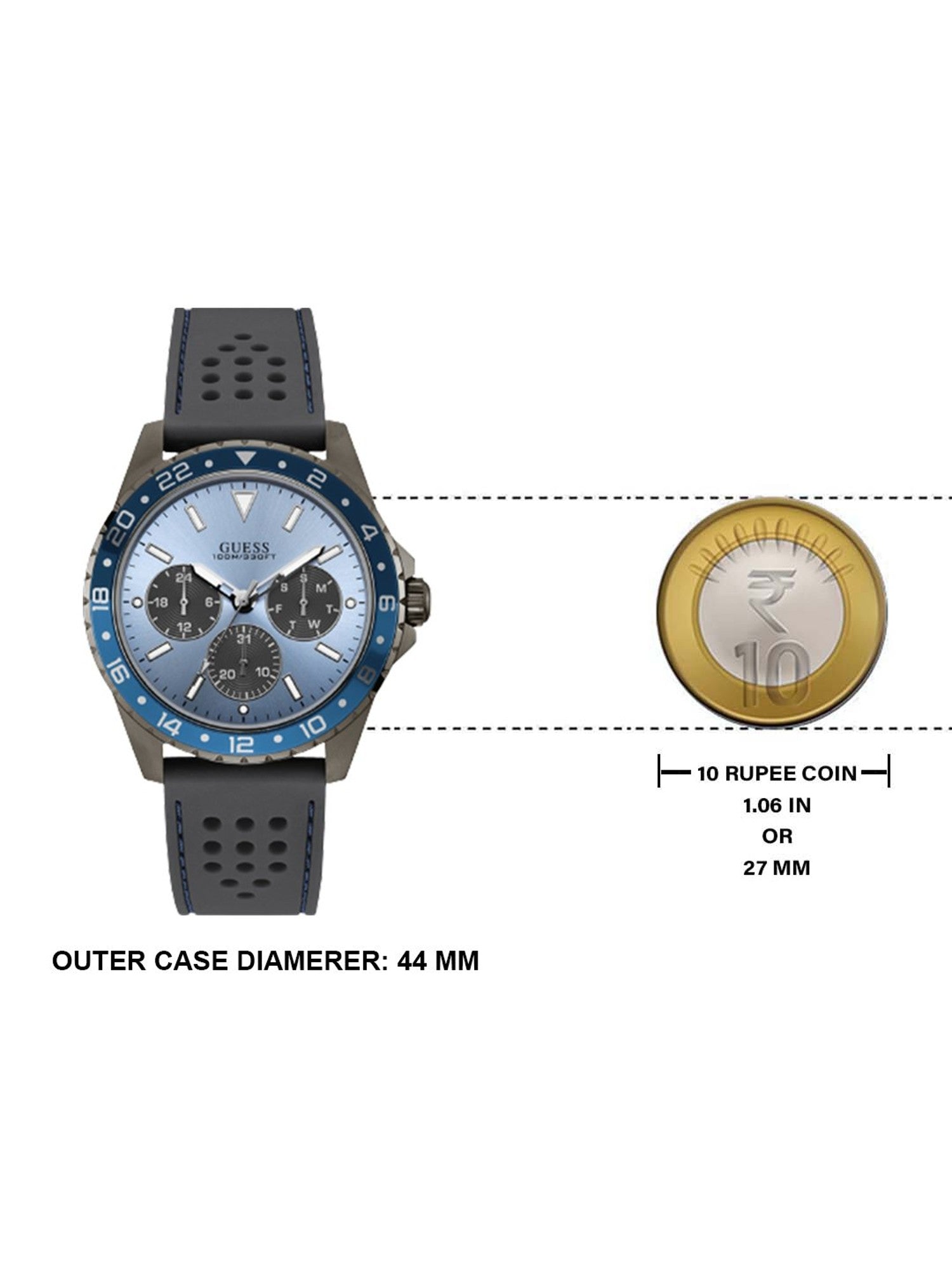  Shop Authentic Guess Odyssey Quartz Blue Dial Gunmetal Steel Strap Watch For Men - W1107G5 - Luxxuri