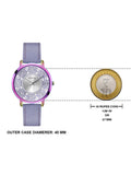  Shop Authentic Guess Dahlia Analog Silver Dial Purple Leather Strap Watch For Women - GW0529L4 - Luxxuri