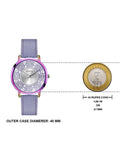  Shop Authentic Guess Dahlia Analog Silver Dial Purple Leather Strap Watch For Women - GW0529L4 - Luxxuri