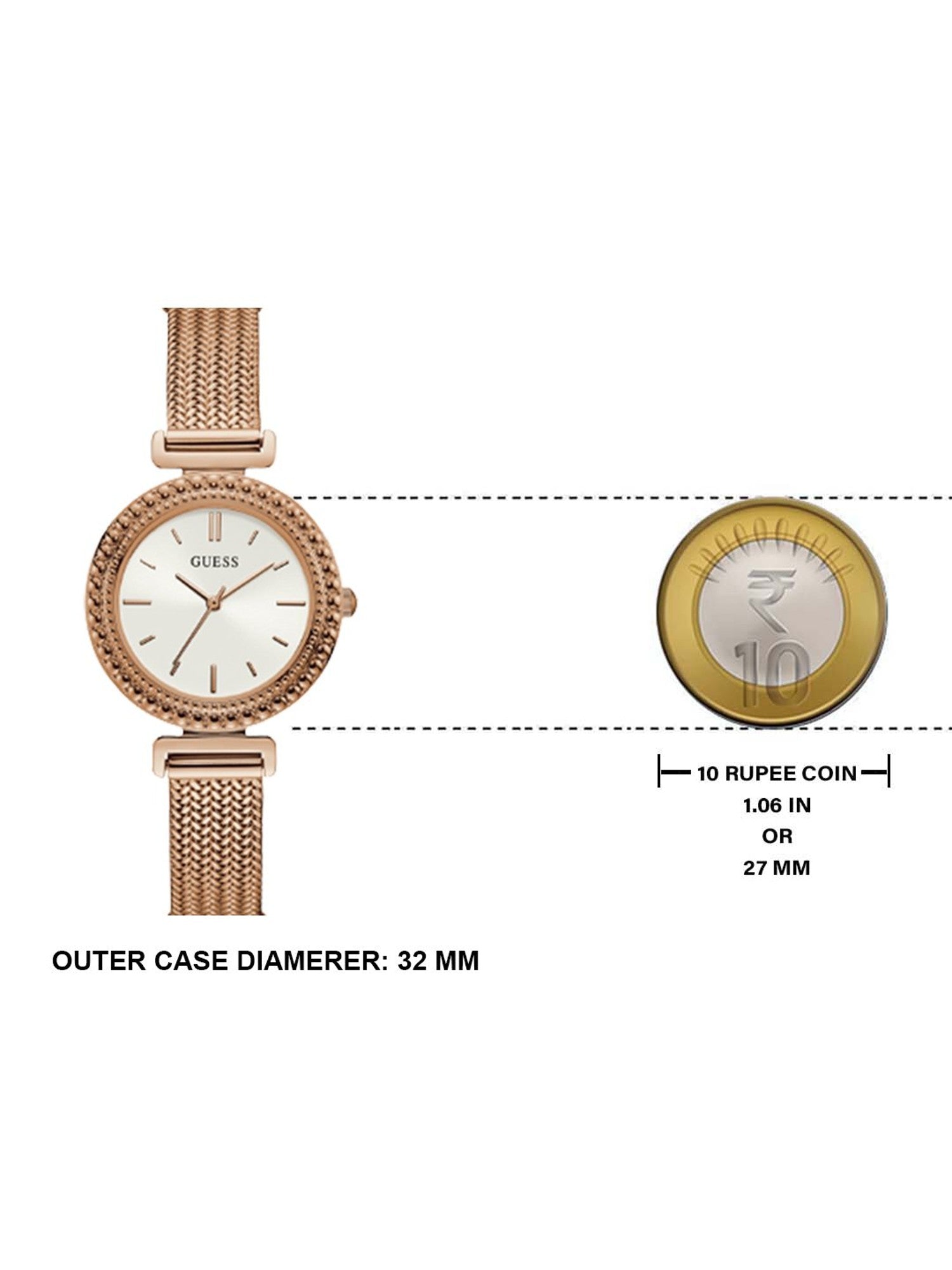 Shop Authentic Guess Monroe Silver Dial Rose Gold Steel Strap Watch For Women - W1152L3 - Luxxuri