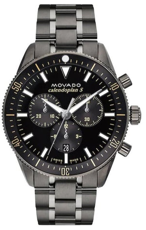  Shop Authentic Movado Heritage Calendoplan Chronograph Black Dial Black Steel Strap Watch For Men - 3650125 - Luxxuri