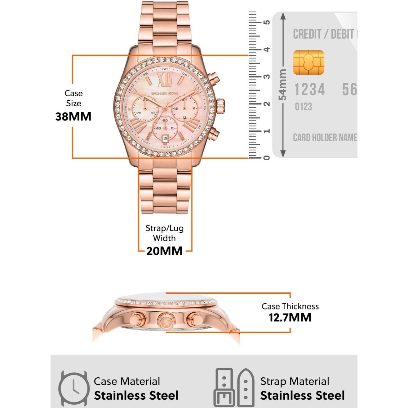  Shop Authentic Michael Kors Lexington Chronograph Rose Gold Dial Rose Gold Steel Strap Watch for Women - MK7242 - Luxxuri