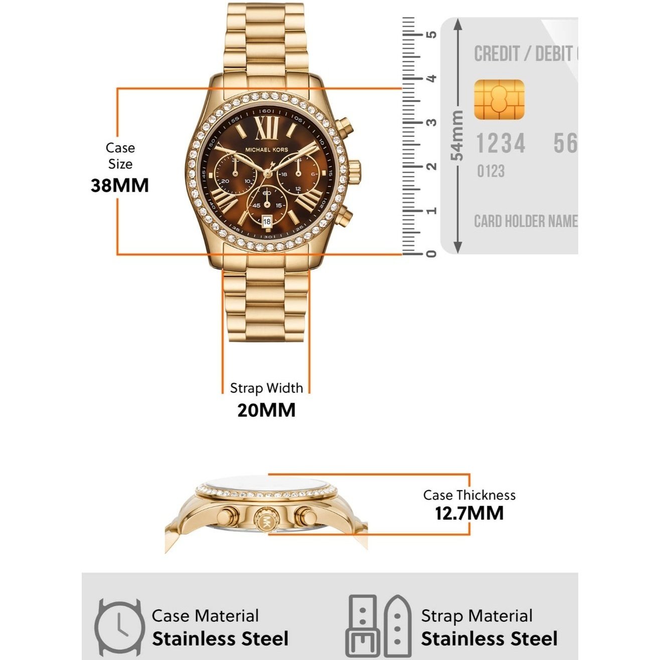  Shop Authentic Michael Kors Lexington Chronograph Brown Dial Gold Steel Strap Watch For Women - MK7276 - Luxxuri