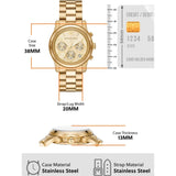  Shop Authentic Michael Kors Runway Chronograph Gold Dial Gold Steel Strap Watch For Women - MK7323 - Luxxuri