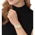 Shop Authentic Michael Kors Harlowe Three-Hand Quartz Gold Dial Gold Steel Strap Watch For Women - MK4709 - Luxxuri