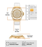  Shop Authentic Michael Kors Everest Analog Gold Dial White Silicone Strap Watch For Women - MK7357 - Luxxuri