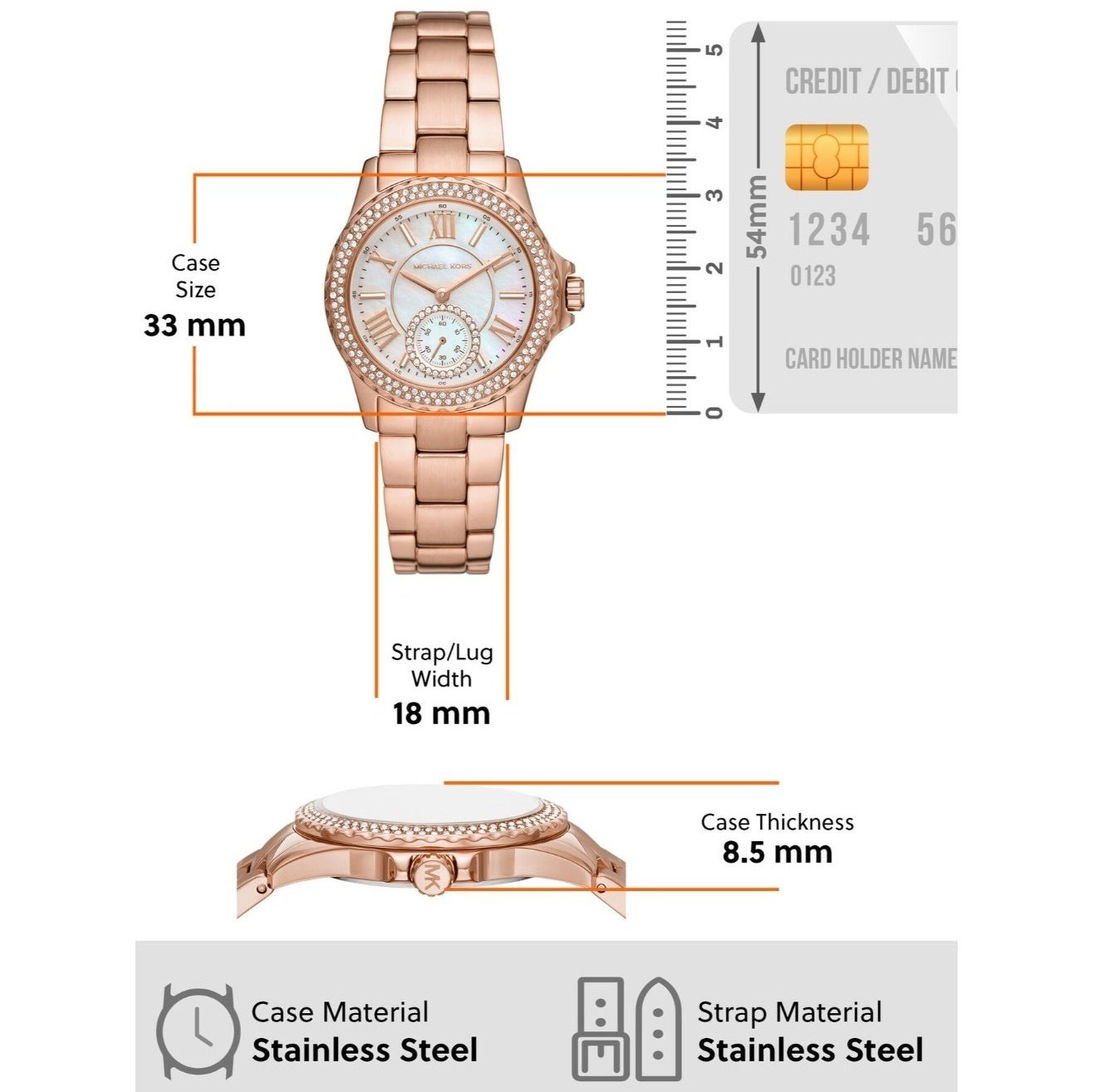  Shop Authentic Michael Kors Camille Quartz Mother of Pearl White Dial Rose Gold Steel Strap Watch For Women - MK7364 - Luxxuri
