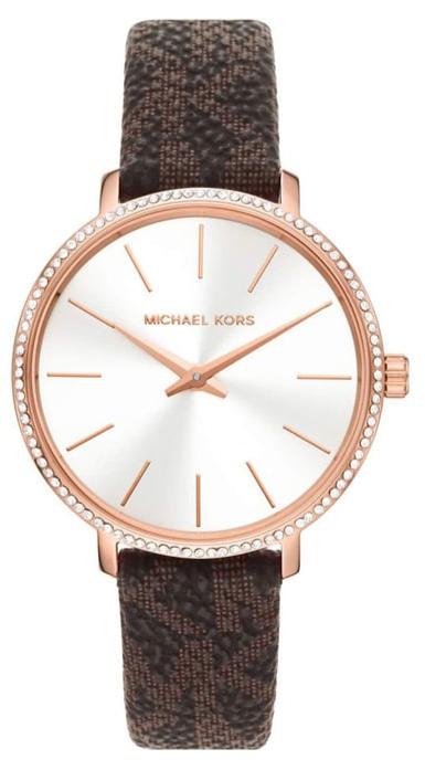 Shop Authentic Michael Kors Pyper Quartz Silver Dial Brown Leather Strap Watch for Women - MK1036 - Luxxuri