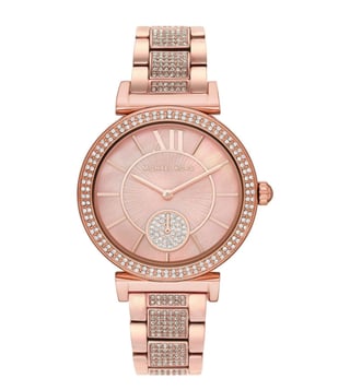  Shop Authentic Michael Kors Abbey Three-Hand Analog Crystals Rose Gold Dial Rose Gold Steel Strap Watch for Women - MK4617 - Luxxuri