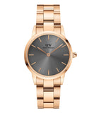  Shop Authentic Daniel Wellington Iconic Link Grey Dial Rose Gold Steel Strap Watch For Women - DW00100332 - Luxxuri