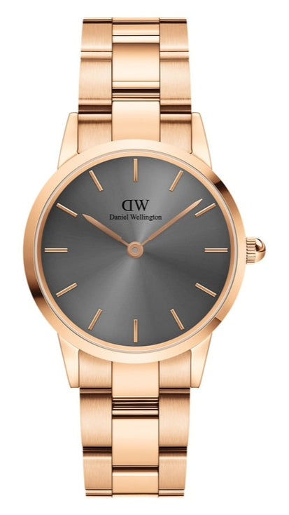  Shop Authentic Daniel Wellington Iconic Link Grey Dial Rose Gold Steel Strap Watch For Women - DW00100336 - Luxxuri