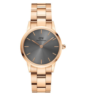  Shop Authentic Daniel Wellington Iconic Link Grey Dial Rose Gold Steel Strap Watch For Women - DW00100336 - Luxxuri