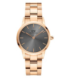  Shop Authentic Daniel Wellington Iconic Link Grey Dial Rose Gold Steel Strap Watch For Women - DW00100336 - Luxxuri
