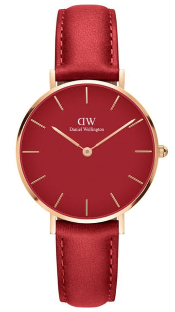  Shop Authentic Daniel Wellington Petite Suffolk Red Dial Red Leather Strap Watch For Women - DW00100404 - Luxxuri
