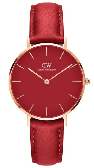  Shop Authentic Daniel Wellington Petite Suffolk Red Dial Red Leather Strap Watch For Women - DW00100404 - Luxxuri