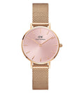  Shop Authentic Daniel Wellington Petite Melrose Pink Dial Rose Gold Mesh Strap Watch For Women - DW00100368 - Luxxuri