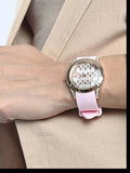 Shop Authentic Guess Clarity Gold Dial Pink Silicone Strap Watch for Women - GW0109L2 - Luxxuri