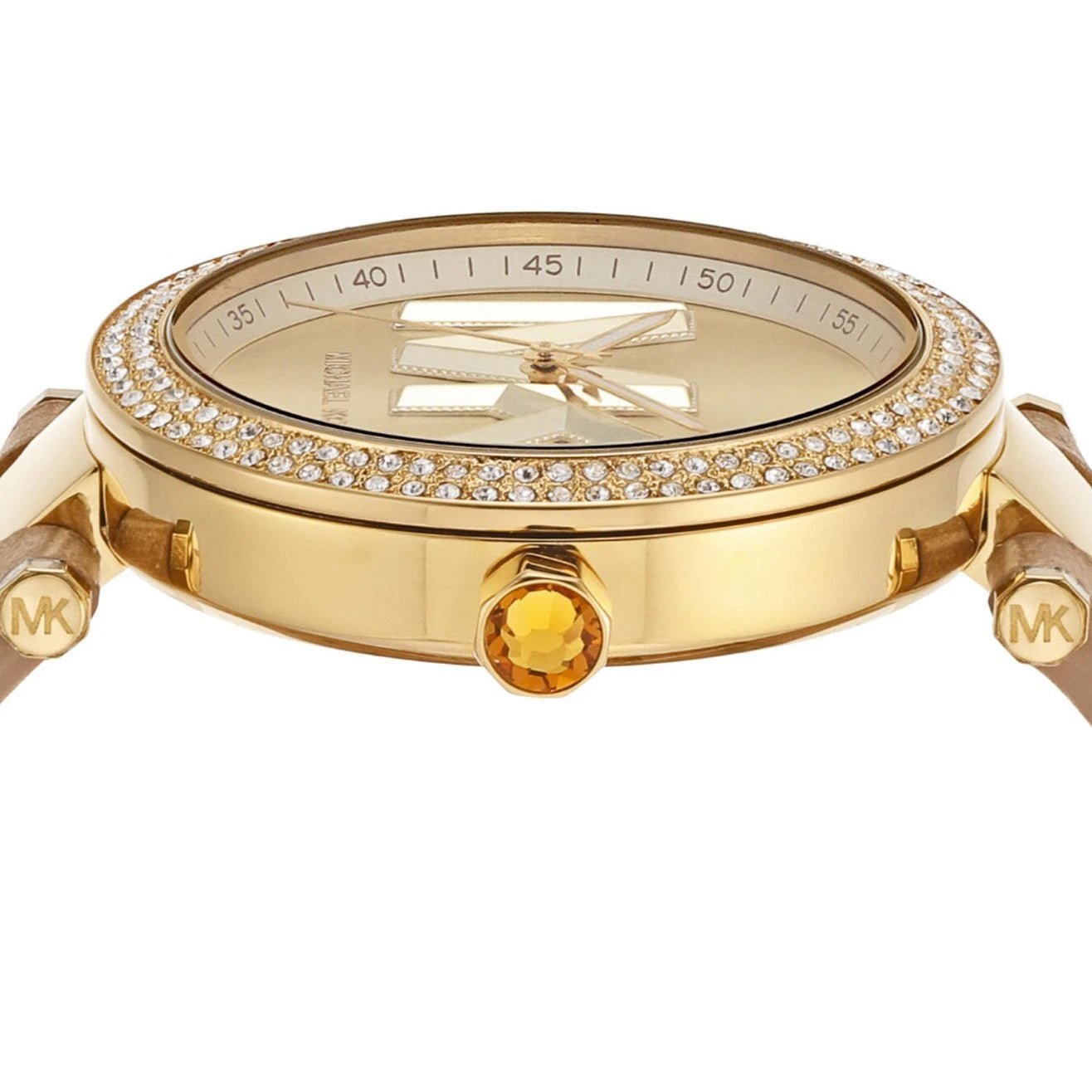  Shop Authentic Michael Kors Parker Three-Hand Gold Dial Brown Leather Strap Watch For Women - MK4725 - Luxxuri