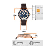  Shop Authentic Emporio Armani Pro Planet Three Hand Date Blue Dial Brown Leather Strap Watch For Men - AR11556 - Luxxuri
