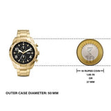  Shop Authentic Fossil Bronson Chronograph Black Dial Gold Steel Strap Watch for Men - FS5877 - Luxxuri