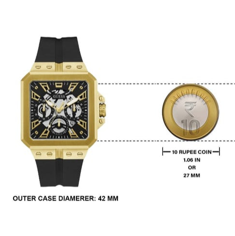  Shop Authentic Guess Leo Multifunction Black Dial Black Silicone Strap Watch For Men - GW0637G2 - Luxxuri