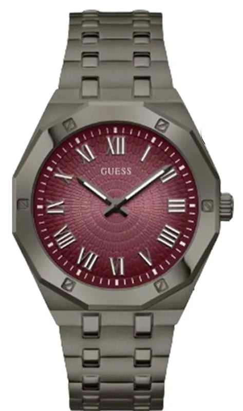  Shop Authentic Guess Asset Quartz Red Dial Black Steel Strap Watch For Men - GW0575G5 - Luxxuri