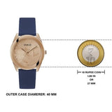  Shop Authentic Guess Cubed Analog Rose Gold Dial Blue Leather Strap Watch For Women - GW0665L2 - Luxxuri