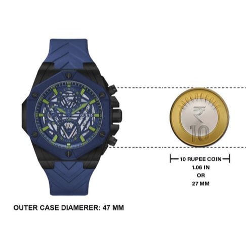  Shop Authentic Guess Formula Multifunction Blue Dial Blue Silicone Strap Watch For Men - GW0579G3 - Luxxuri