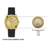  Shop Authentic Guess Cubed Analog Gold Dial Black Silicone Strap Watch For Women - GW0665L1 - Luxxuri