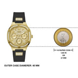  Shop Authentic Guess Duchess Crystals Gold Dial Black Silicon Strap Watch For Women - GW0619L2 - Luxxuri