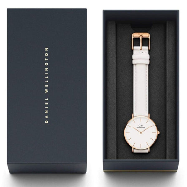  Shop Authentic Daniel Wellington Petite Bondi White Dial White Leather Strap Watch for Women - DW00100189 - Luxxuri