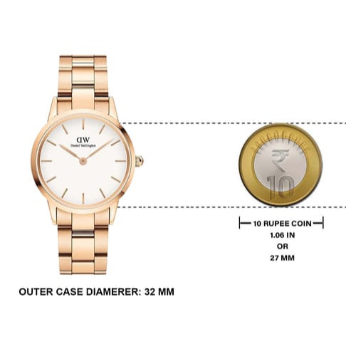  Shop Authentic Daniel Wellington Iconic Link White Dial Rose Gold Steel Strap Watch For Women - DW00100211 - Luxxuri