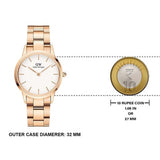  Shop Authentic Daniel Wellington Iconic Link White Dial Rose Gold Steel Strap Watch For Women - DW00100211 - Luxxuri