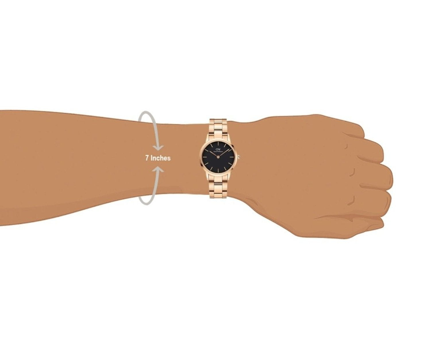  Shop Authentic Daniel Wellington Iconic Link Black Dial Rose Gold Steel Strap Watch for Women - DW00100212 - Luxxuri