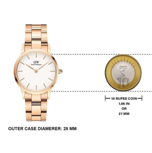  Shop Authentic Daniel Wellington Iconic Link White Dial Rose Gold Steel Strap Watch for Women - DW00100213 - Luxxuri