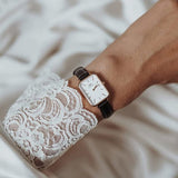  Shop Authentic Daniel Wellington Quadro White Dial Black Leather Strap Watch For Women - DW00100434 - Luxxuri