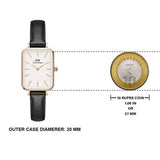 Shop Authentic Daniel Wellington Quadro White Dial Black Leather Strap Watch For Women - DW00100434 - Luxxuri