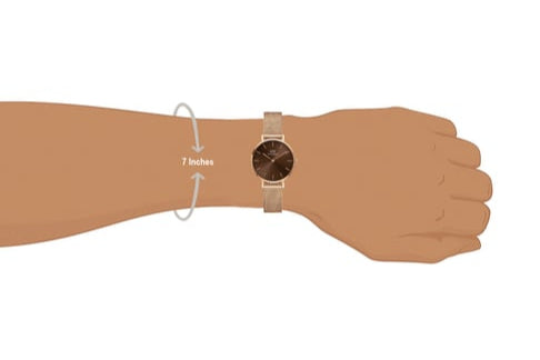  Shop Authentic Daniel Wellington Petite Amber Brown Dial Gold Mesh Strap Watch For Women - DW00100476 - Luxxuri