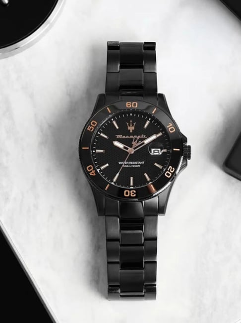  Shop Authentic Maserati Competizione Black Dial Black Steel Strap Watch For Men - R8853100035 - Luxxuri