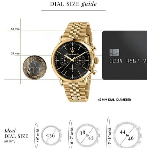  Shop Authentic Maserati Epoca Chronograph Black Dial Gold Steel Strap Watch For Men - R8873618023 - Luxxuri